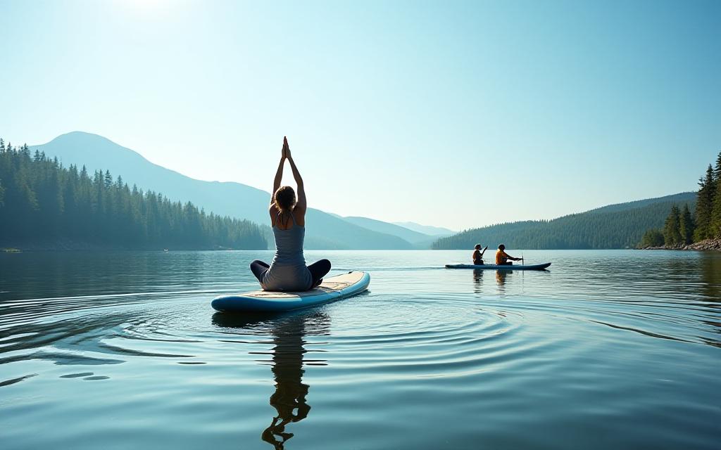 Adventure wellness kayaking and yoga