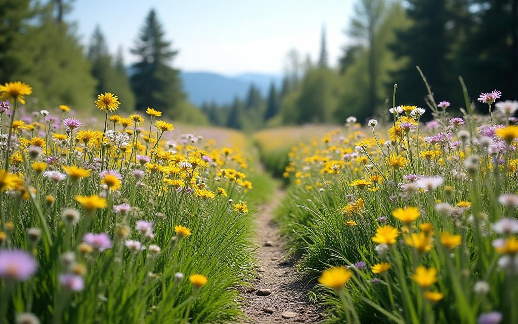 Spring wildflower hiking in Canadian meadows